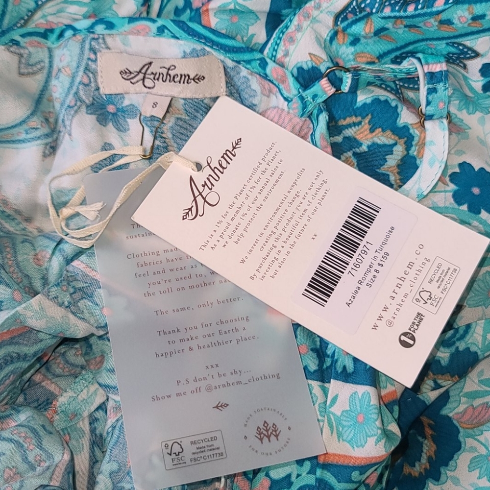 New Arnhem Azalea romper turquoise playsuit 8 S - Picture 12 of 16